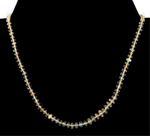 Natural Opal Beaded 14K YG Necklace