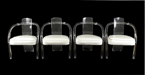 Set of 4 Mid Century Modern Lucite Dining Chairs