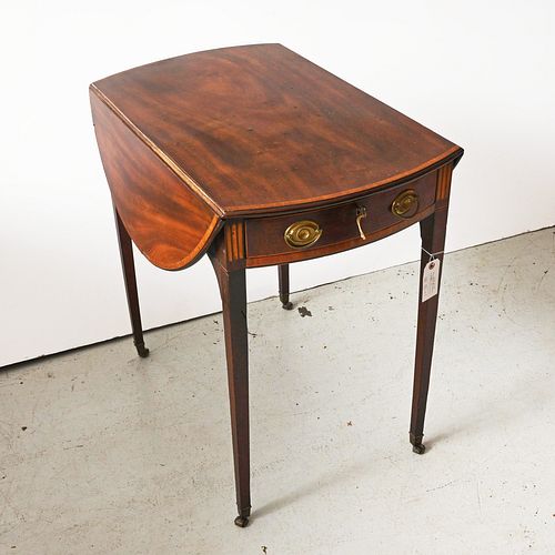 George III inlaid mahogany pembroke table