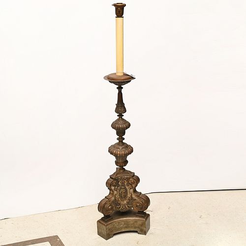 Italian baroque style repousse floor lamp