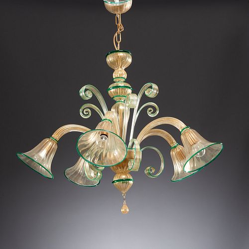 Modern Murano 5-arm chandelier