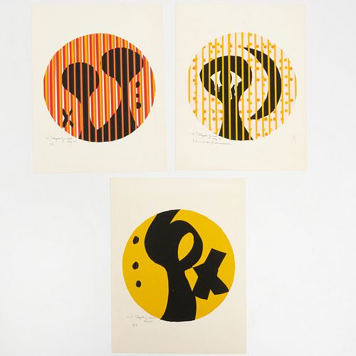 Jose Delgado Guitart, (3) modernist serigraphs