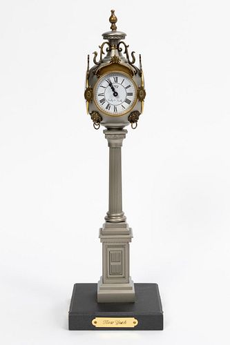 VICTORIAN STYLE COLUMN DESK CLOCK, SCULLY & SCULLY