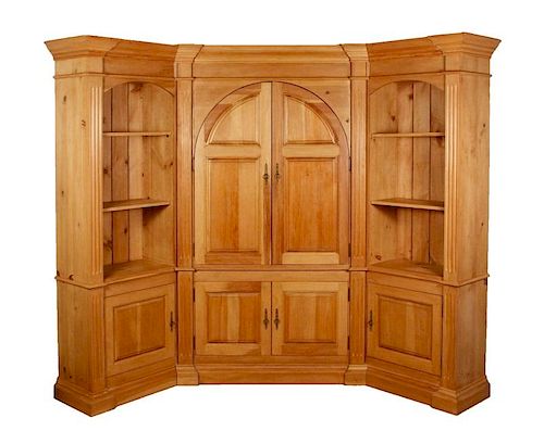 Large Custom Built 3 Pc Pine Corner Cabinet