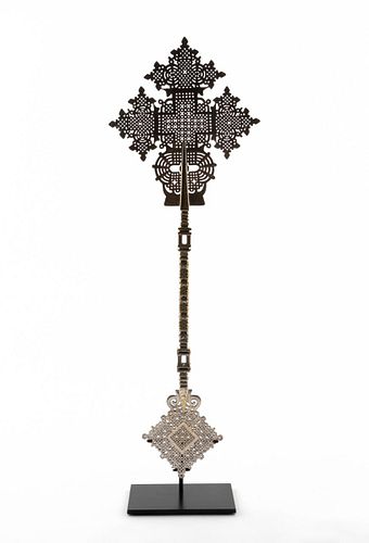 PROCESSIONAL COPTIC CROSS ON STAND