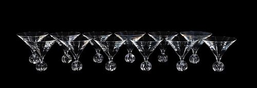 TWELVE ST. LOUIS "DIABOLO" MARTINI CRYSTAL GLASSES