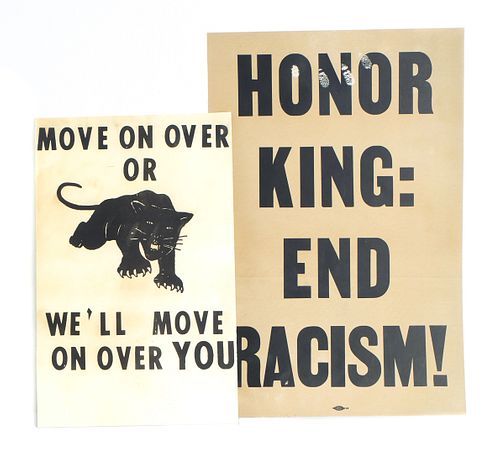 2 Vintage Posters: Martin L. King & Black Panthers