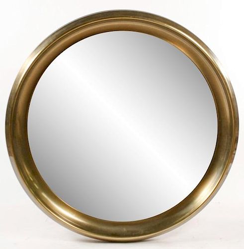 Mastercraft Round Brass Beveled Wall Mirror