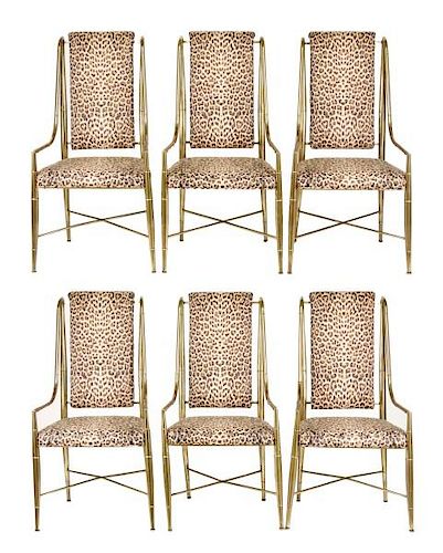 Set of 6 Mastercraft Brass Dining Chairs