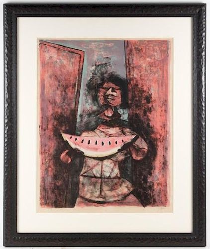 Signed Rufino Tamayo Lithograph "Watermelon Eater"