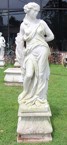 Antique Life Size Cement Statue Of A Classical