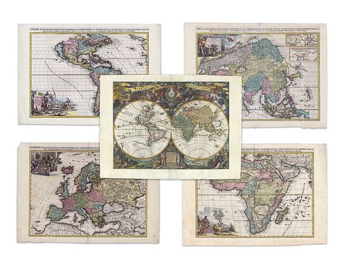 Aa, Pieter van der. World and continents (set)