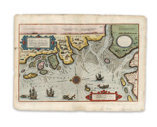 Waghenaer, Lucas Janszoon. A Description Of The Sea Coastes of Eyder Ditmers a parrt of Jever landwith the Rivers of Weser, Elve, Eyder, Heuer, and ot