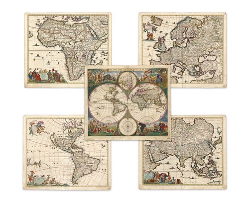 Wit, Frederick de. World and continents (set)