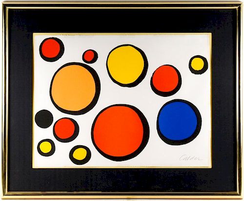 Alexander Calder, "Circles" Signed Lithograph