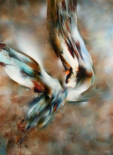 Leonardo Nierman, Acrylic Composition of Birds