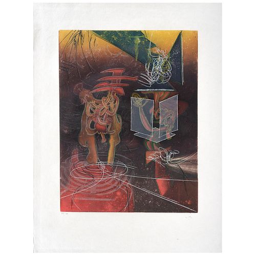 ROBERTO MATTA, Untitled, from the binder Carpeta Une Saison en Enfer, 1978, Signed, Engraved in various techniques, 18.7 x 14.1" (47.5 x 36 cm)