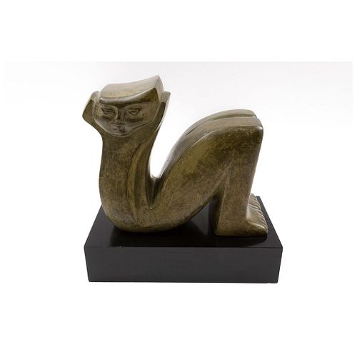 ALFREDO ZALCE, Chac Mol, Signed and dated 1996, Bronze sculpture  1 / 9, 14.1 x 14.1 x 7.8" (36 x 36 x 20 cm), Certificate