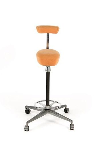 Perch Stool" by Herman Miller, Peach Upholstery