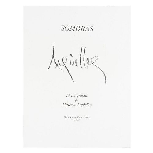 Marcela Argüelles. Carpeta "Sombras". 1993. Consta de: 8 serigrafías 43/110. Sin títulos.  Firmadas a punta lápiz.