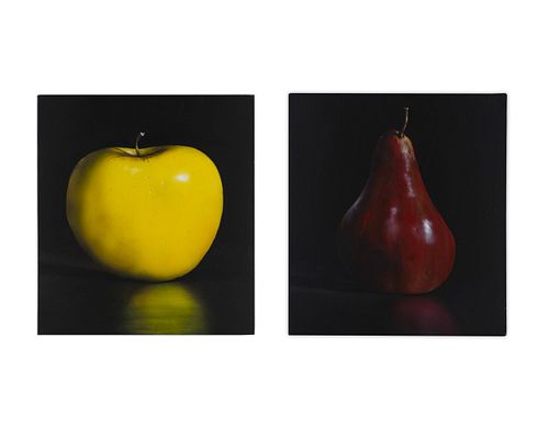 Tom Seghi 
(b. 1942)
One Yellow Apple and One Red Pear(Two Works)