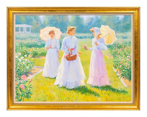 Gregory F. Harris
(American, b. 1953)
Three Ladies in White with Parasols