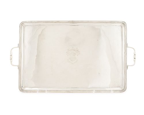 A Mexican Silver Two-Handle Serving Tray
length over handles, 23 3/4 inches.