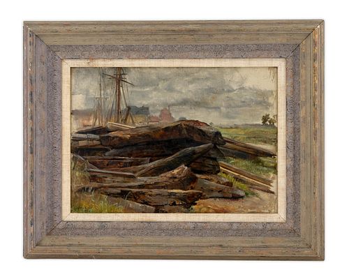 Edgar Bundy
(English, 1862-1922)
The Shipyard, 1894