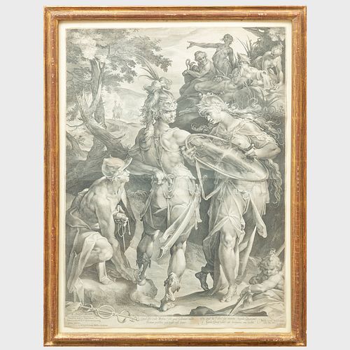 Jan Müller (1571-1628), After Bartholomaeus Spranger (1546-1611): Minerva and Mercury Arming Perseus