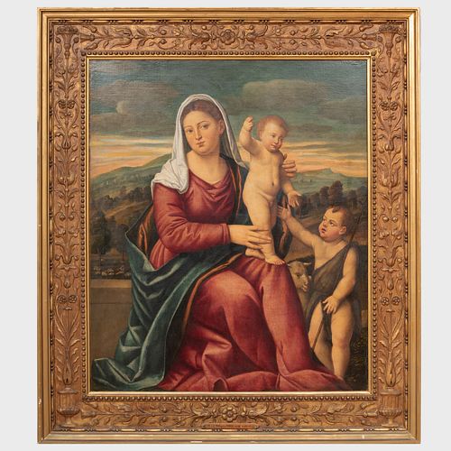 Studio of Bernardino Licinio (c. 1490-after 1549): Madonna and Child with St. John the Baptist