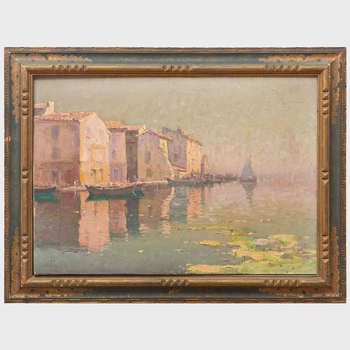 Antoine Ponchin (1872-1934): Harbor Scene