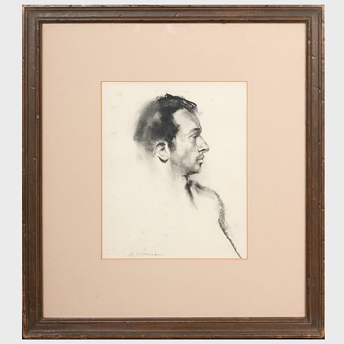 Burton Silverman (b. 1928): Portrait of a Man in Profile