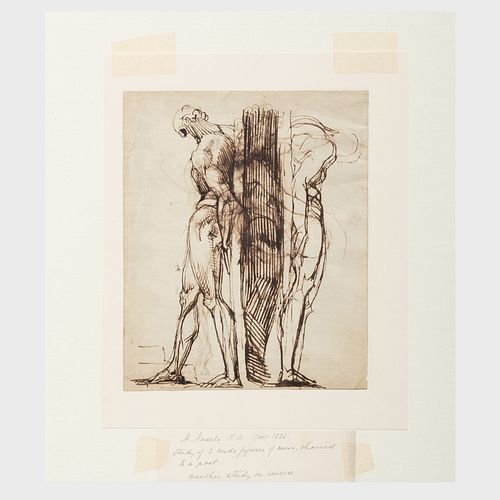 Johan Heinrich Füssli (1741-1825): Study of Two Male Nudes; and Study of a Greek Athlete