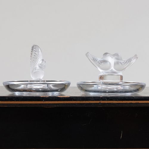 Two Lalique Glass Ring Holders