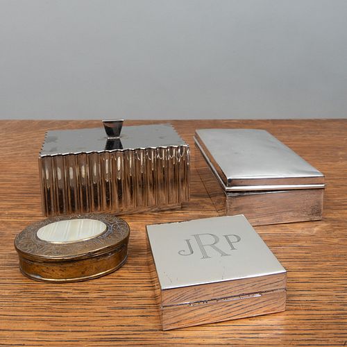 TIffany & Co. Silver Cigarette Box and a Group of Vessels 