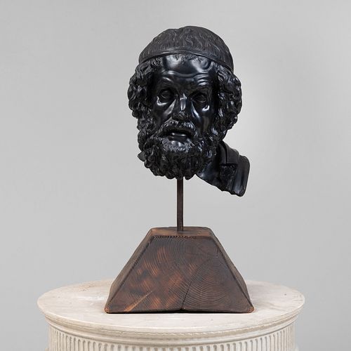 Ebonized Plaster Bust of Homer