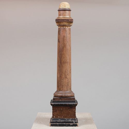 Italian Painted and Parcel-Gilt Model of a Column