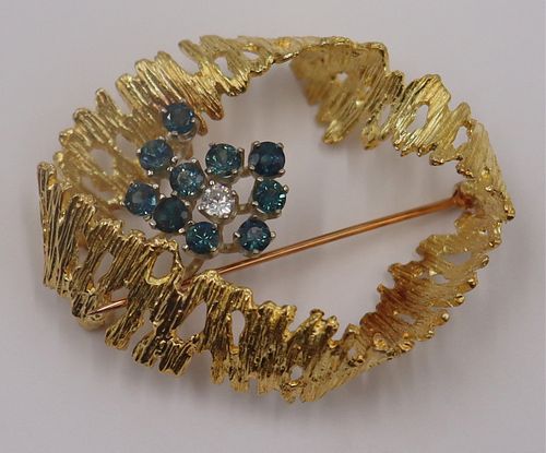 JEWELRY. Vintage 14kt Gold, Sapphire, and Diamond