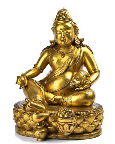 Large Gilt Bronze Figure Of Vaisravana
