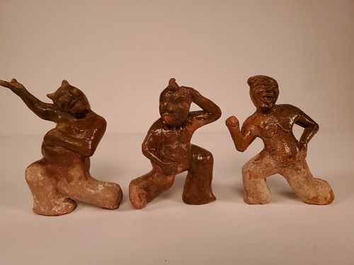 TL tested.Three dancing figures,Han Dynasty,