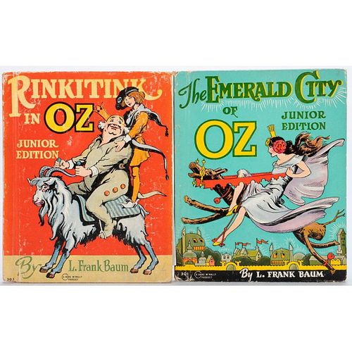Pair of Oz Junior Editions, The Emerald City of Oz, Rinkitink in Oz