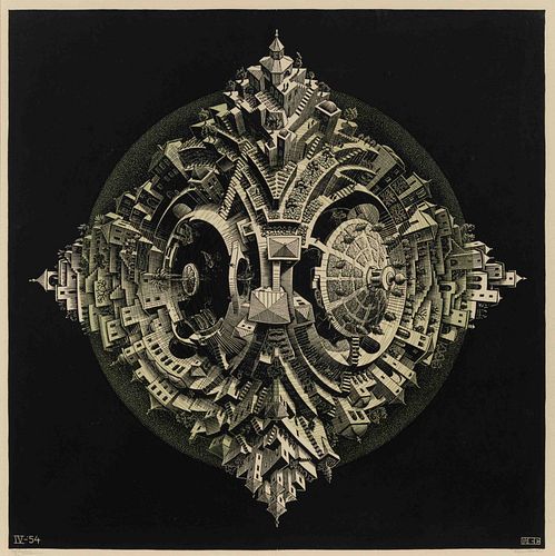 M.C. Escher
(Dutch, 1898-1972)
Tetrahedral Planetoid, 1954