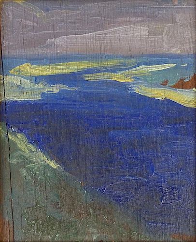 after: Jan Stanislawski, Polish (1860-1907) Oil on Board "Coastal Scene".