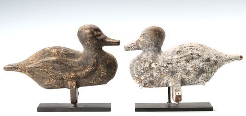 TWO EARLY 20TH C. DUCK FORM SHOOTING GALLERY TARGETS