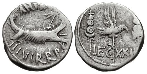 The Triumvirs. Mark Antony. Autumn 32-spring 31 BC.Coin