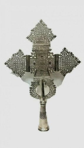 Large Coptic Processional Cross Ethiopian c.20th