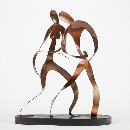 Heifetz After Rebajes Hand Wrought Copper Sculpture