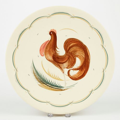 Crown Works Susie Cooper Rooster Pottery Wall Plaque Dish