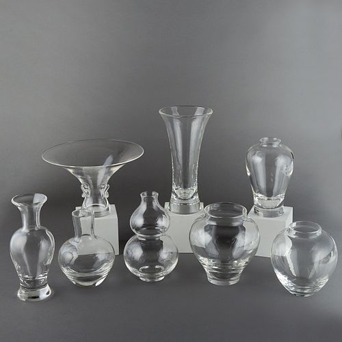 Grp: 8 Steuben Crystal Glass Vases
