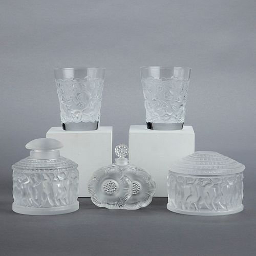 Grp: 5 Lalique Crystal Pieces